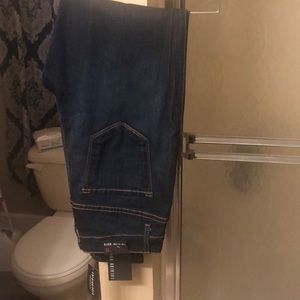 Mid rise skinny jeans dark wash